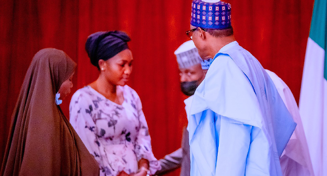 President Muhammadu Buhari met with some victims of the Abuja-Kaduna train attack on August 11, 2022.