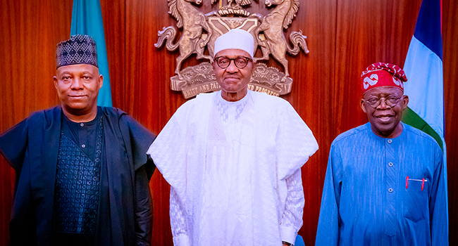 President Muhammadu Buhari received Bola Ahmed Tinubu and his running mate at the State House on August 4, 2022. Bayo Omoboriowo/State House