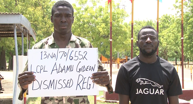 Lance Corporal John Gabriel and Lance Corporal Adamu Gideon were officially dismissed from the Nigerian Army on August 27, 2022.