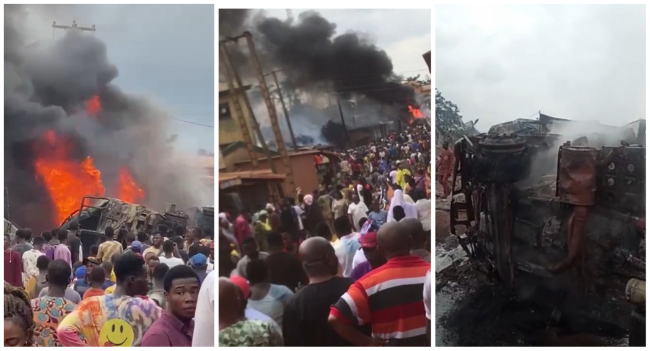 Tanker fire destroyed about ten buildings in Ogun State on September 3, 2022.