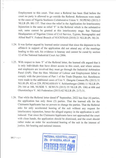Decision of Industrial Court Ordering ASUU To End Strike (Full Details)