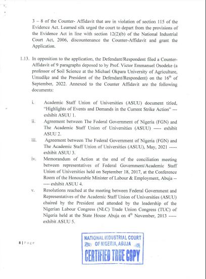 Decision of Industrial Court Ordering ASUU To End Strike (Full Details)