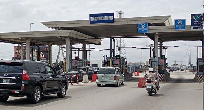 This photo released by the Lagos state police on September 30 shows the Lekki-Ikoyi toll plaza.