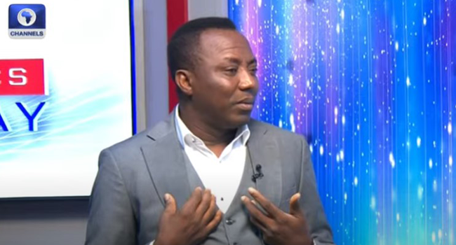 Omoyele Sowore appeared on Channels Television's Politics Today on September 2, 2022.