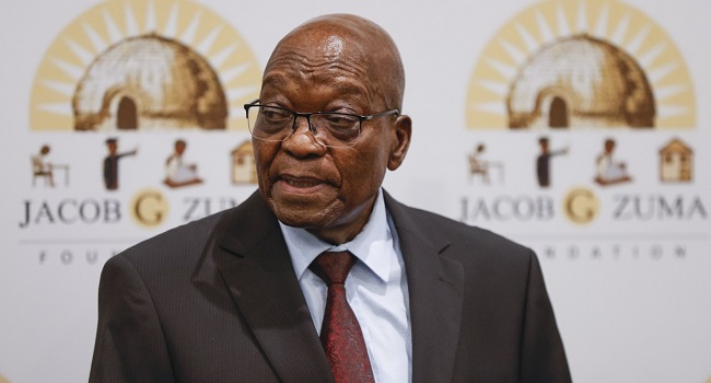 Former president Jacob Zuma addresses press conference
