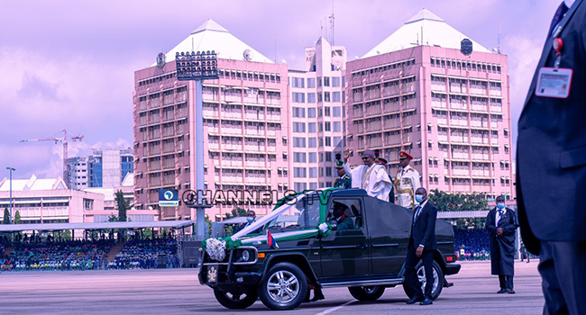 President Muhammadu Buhari at Eagle Square in Abuja on October 1, 2022 for Independence Anniversary celebrations.