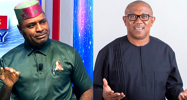 A photo combination of Mr Kenneth Okonkwo and Peter Obi