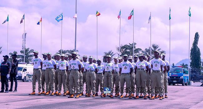 Members of the National Youth Service Corps at Eagle Square, Abuja on October 1, 2022 for Independence Anniversary celebrations.