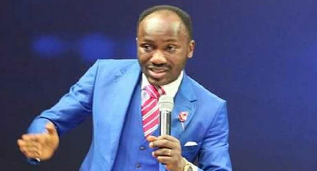 A file photo of Apostle Johnson Suleman