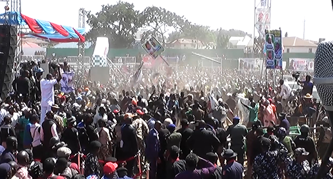 The APC presidential campaign flag off in Jos on November 15, 2022 was marked by tumultuous scenes.