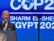 US President Joe Biden delivers a speech during the COP27 climate conference in Egypt's Red Sea resort city of Sharm el-Sheikh, on November 11, 2022.