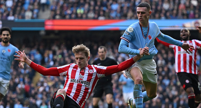 Man City Crash Against Brentford, Slip In Premier League Title Race –  Channels Television