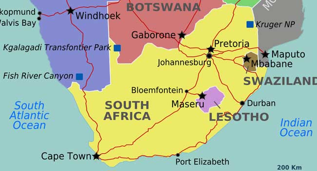 South African map.