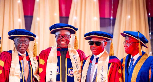 PHOTOS: Wike, Makinde, Sanwo-Olu Bag Doctorate Degrees