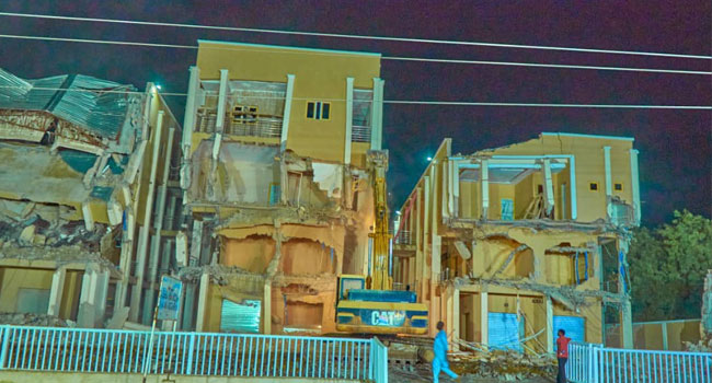 File: Some structures are being demolished in Kano by the state government on June 4, 2023.