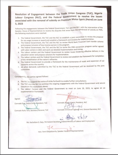 TUC NLC FG on fuel subsidy removal