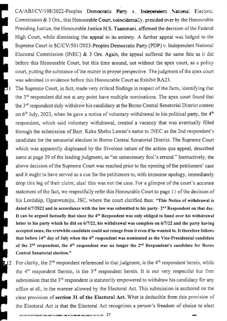 PETER OBI VS. INEC FINAL WRITTEN ADDRESS page 0028