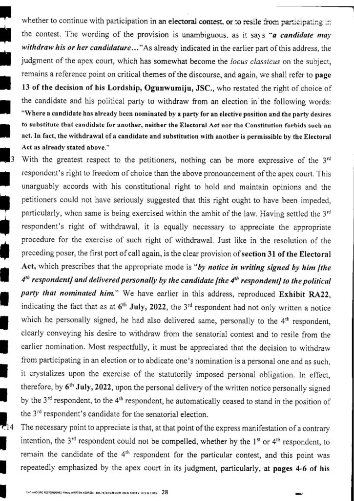 PETER OBI VS. INEC FINAL WRITTEN ADDRESS page 0029