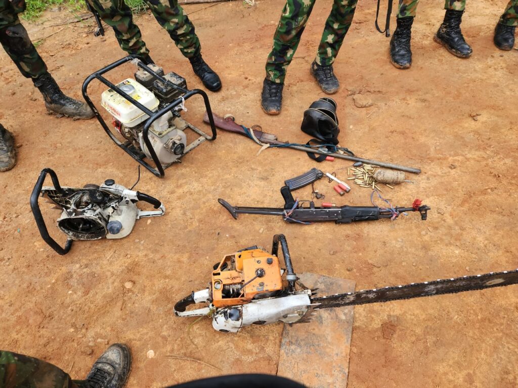 Troops recover items during raid on IPOB Camp in Anambra 1