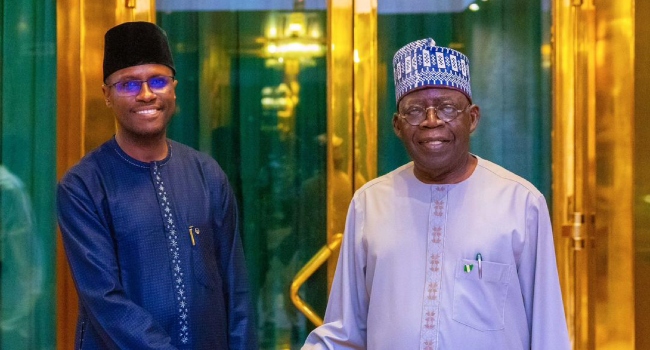 Photo of Adamu Aliyu and President Bola Tinubu at the presidential villa