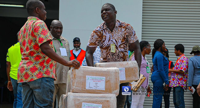 PHOTOS: INEC Distributes Sensitive Materials, Life Jackets To Bayelsa LGAs