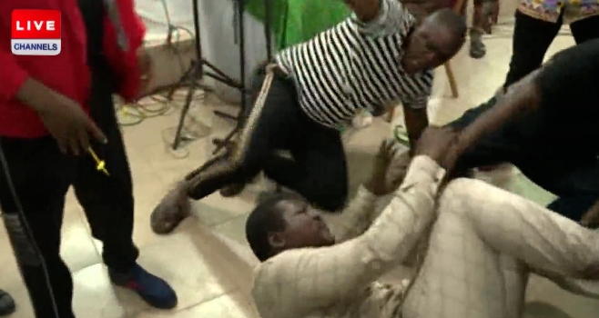 VIDEO: Labour Party Agent Beaten, Bundled Out Of Imo Collation Centre