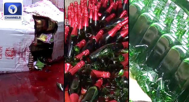 VIDEO: NAFDAC Busts Fake Wine Factories In Abia, Shuts Market