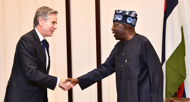 JUST IN: US Secretary Of State Meets President Tinubu At State House