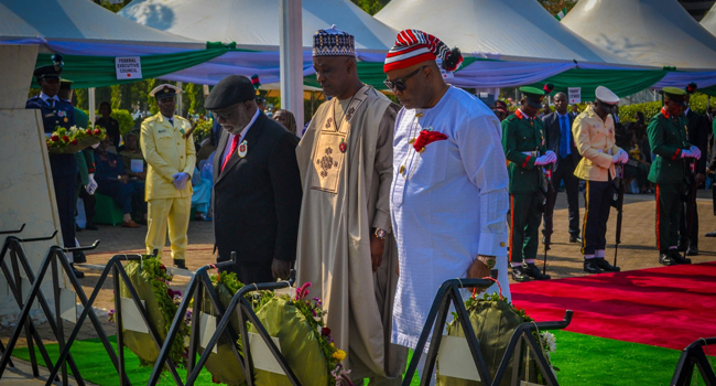 Armed Forces Remembrance Day: Tinubu, Govs, Nigerians Honour Fallen