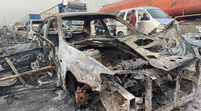 UPDATED: Five Dead, 120 Vehicles Burnt As Tanker Explosion Causes Fiery Carnage On East-West Road In Rivers