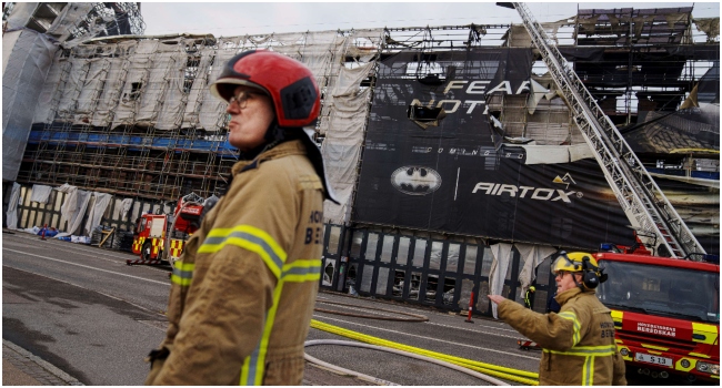 Firefighters Battle Copenhagen Landmark Fire For Second Day