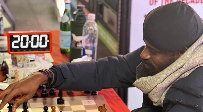 Tunde Onakoya Braves Stomach Upset To Continue Record-Breaking Chess Quest