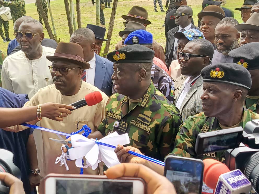 The Chief of Naval Staff, Vice Admiral Emmanuel Ogalla has just commissioned the auditorium at the training command headquarters, named after Rear Admiral M. A. B Elegbede, a foremost indigenous top Navy personnel.