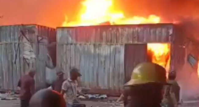 Fire Guts Section Of Arena Market In Lagos