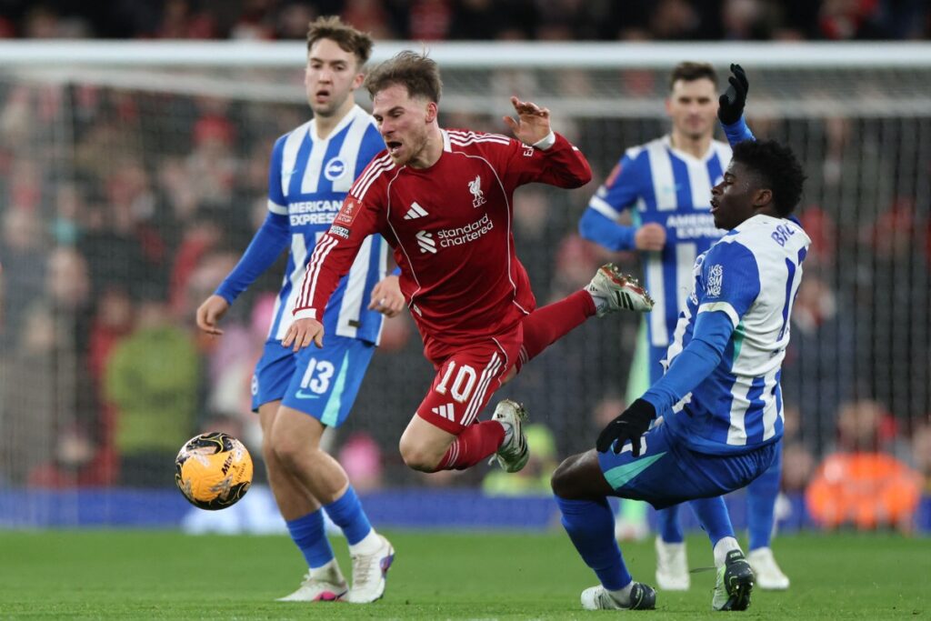 Liverpool Beat Brighton, Man City Oust Beckham's Salford From FA Cup • Channels Television 7 AFP 20260214 97KU6YM v2 MidRes 776452854