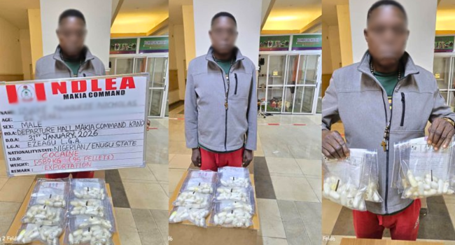 NDLEA Arrests China-Bound Auto Dealer With 95 Cocaine Wraps