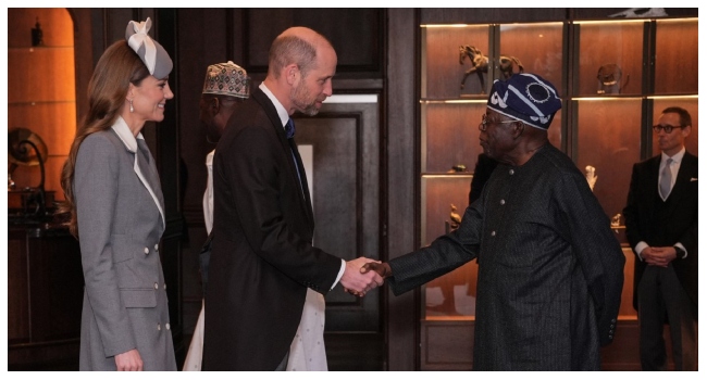 UK State Visit: Prince William Welcomes Tinubu, First lady