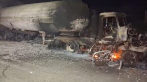 Properties Damaged, Two Burnt Beyond Recognition As Gas Tanker Explodes In Lagos Properties Damaged, Two Burnt Beyond Recognition As Gas Tanker Explodes In Lagos