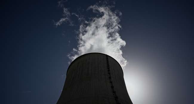 This photograph shows a cooling tower of the Civaux nuclear power plant, south-western France, on June 24, 2026.