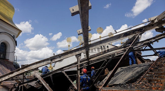 Russian Attacks Result in 11 Deaths and Fire at Historic Monastery in Kyiv