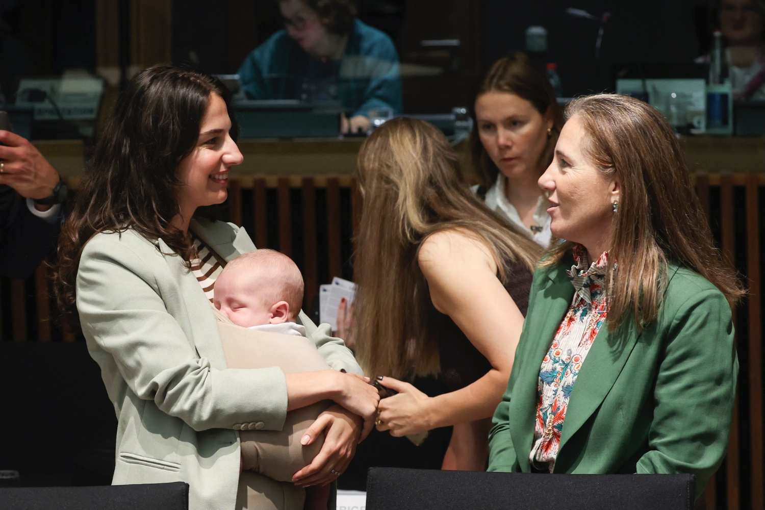 Swedish Minister Breaks Ground Bringing Baby To EU Talks